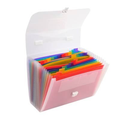 Classificatore valigetta con maniglia - cristallo - 33 x 29 cm - 24 tasche - Exacompta - 55698E - 3130630556985 - DMwebShop - 2