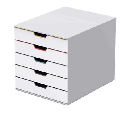 Cassettiera 5 cassetti colorati - bianco ghiaccio - cassetti 5 cm - Durable - 7625-27 - 4005546993263 - DMwebShop - 1