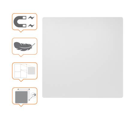 Lavagna magnetica modulare - senza cornice - 45 x 45 cm - acciaio - bianco - Nobo - 1915655 - 5028252639262 - DMwebShop - 1