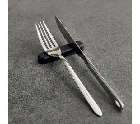 Poggiaposate - 8 x 2 x 1 cm - melamina - nero - conf. 6 pezzi - Leone - T8195.Z - 8024112017871 - DMwebShop - 1