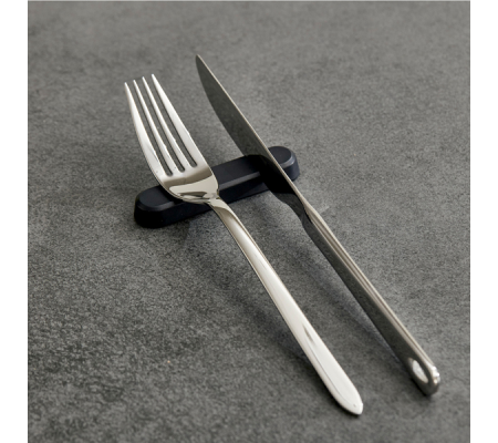 Poggiaposate - 8 x 2 x 1 cm - melamina - nero - conf. 6 pezzi - Leone - T8195.Z - 8024112017871 - DMwebShop - 1