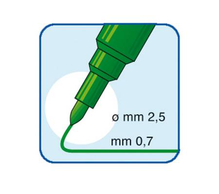 Pennarelli Office - punta feltro - punta fine - 0,7 mm - blu - conf. 12 pezzi - Tratto - 730501 - 8000825730511 - DMwebShop - 1