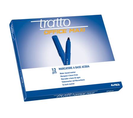 Pennarelli Office punta feltro - punta maxi - 0,8 - 2 mm - blu - conf. 12 pezzi - Tratto - 731601 - 8000825731716 - DMwebShop - 1