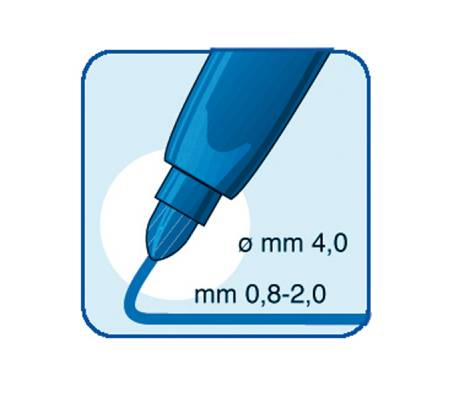 Pennarelli Office punta feltro - punta maxi - 0,8 - 2 mm - blu - conf. 12 pezzi - Tratto - 731601 - 8000825731716 - DMwebShop - 2