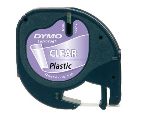 Nastro Letratag 122670 - 12 mm x 4mt - plastica - trasparente - Dymo - S0721530 - 5411313122672 - DMwebShop - 1