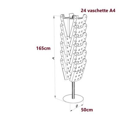 Portariviste girevole da terra Carousel Stacker - 24 vaschette A4 - Tecnostyl - STK24-9 - 8010026280081 - DMwebShop - 1