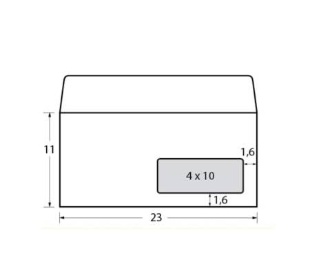 Busta bianca - con finestra - serie Eco Strip Laser - adatta a stampa laser - 110 x 230 mm - 90 gr - conf. 500 pezzi - Blasetti - 0157 - 8007758001572 - DMwebShop - 1