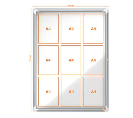 Bacheca per interni - fondo magnetico bianco - 9 fogli - A4 - verticale - Nobo - 1902560 - 5028252063890 - DMwebShop - 1