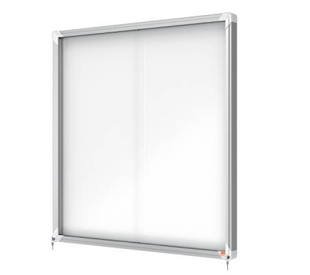 Bacheca per interni - fondo in metallo - 12 fogli - A4 - ante scorrevoli - Nobo - 1902570 - 5028252063760 - DMwebShop - 1