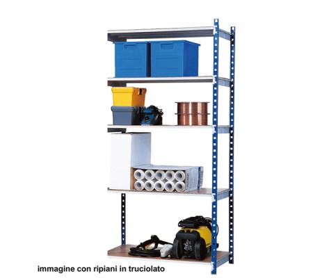 Scaffale Rang'Eco180 - modulo aggiunta - 5 ripiani - portata ripiano 180 kg - 100 x 35 x 200 cm - acciaio - grigio-blu - Paperflow - K605131 - 3660141140286 - DMwebShop - 1