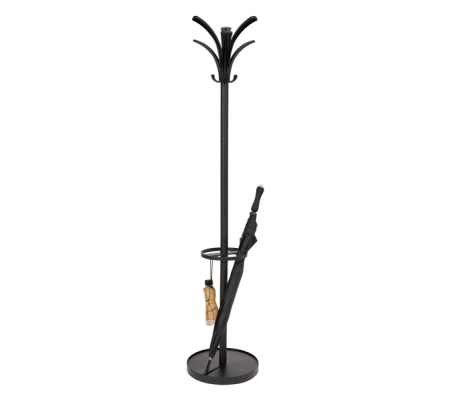 Appendiabiti con portaombrelli - 6 posti - 175 x 38 cm - nero - Alba - PMBRIO N - 3129710012985 - DMwebShop - 1