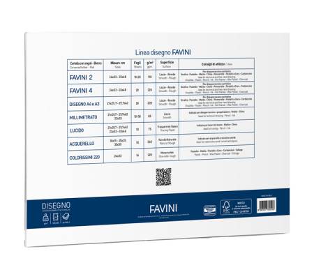 Album conf. 5 pezzi - Favini 4 - 33 x 48 cm - 220 gr - 20 fogli - ruvido - A168503 - 8007057331103 - DMwebShop - 1