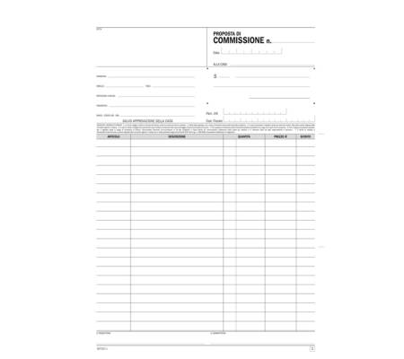 Blocco proposto commissione - 50-50 copia autoricopiante - 29,7 x 21,5 cm - Data Ufficio - DU16721C000 - 8008842585473 - DMwebShop - 1