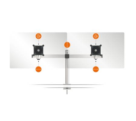 Braccio portamonitor estensibile - per 2 monitor - Durable - 5085-23 - 4005546998404 - DMwebShop - 4