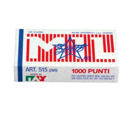 Punti - 515 - 24/6 - acciaio naturale - metallo - scatola da 1000 pezzi - conf. 10 pezzi - Zenith - 0305151601 - 8009613556012 - DMwebShop