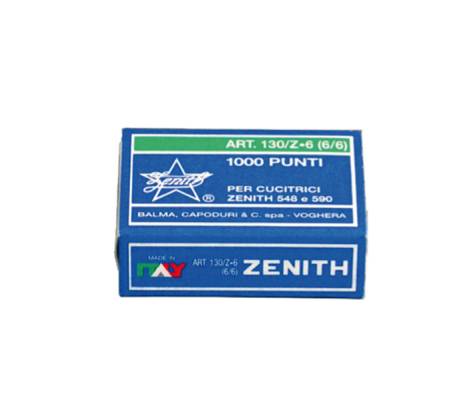 Punti - 130/Z6 - 6/6 - acciaio zincato - metallo - scatola da 1000 pezzi - conf. 10 pezzi - Zenith - 0301303601 - 80176350 - DMwebShop