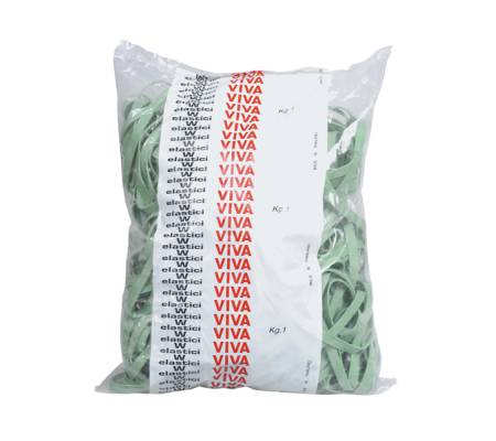 Elastico fettuccia - Ø 15 x 0,8 cm - verde - sacco da 1 kg - Viva - F8X150 - 8014035000685 - DMwebShop