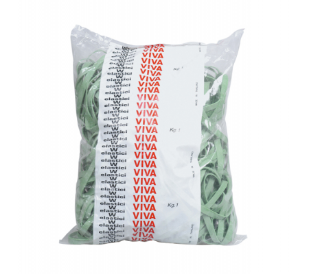 Elastico fettuccia - Ø 15 cm x 8 mm - verde - sacco da 1 kg - Viva - F8X150 - 8014035000685 - DMwebShop