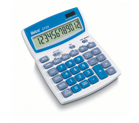 Calcolatrice da tavolo - 212X - 12 cifre - bianco - Ibico - IB410086 - 013465410086 - DMwebShop
