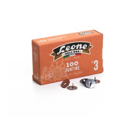 Puntine - n. 3 - acciaio lucido - scatola 100 pezzi - conf. 10 pezzi - Leone dell'era - PL3 - 44690 - DMwebShop