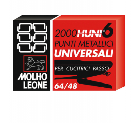 Punti universali - 6/4 - metallo - conf. 2000 pezzi - Molho Leone - 32548 - 8002057320645 - DMwebShop