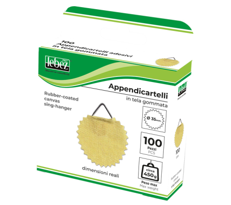 Appendicartelli adesivi - 2 cm - tela gommata - avana - conf. 100 pezzi - Lebez - A-373 - DMwebShop