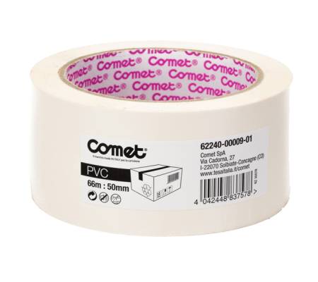 Nastro adesivo - 5 cm x 66 mt - PVC - bianco - Comet - 62240-00009-01 - 4042448837578 - DMwebShop