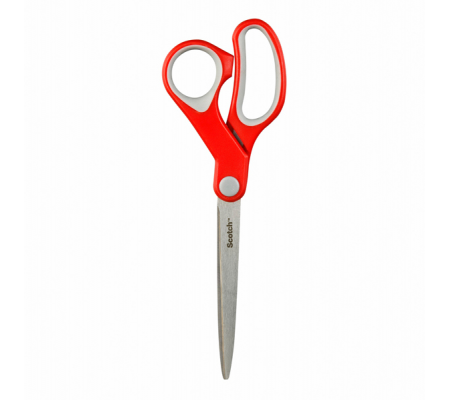 Forbici Comfort - impugnatura asimmetrica - lama in acciaio - 20 cm - rosso - Scotch 47827.