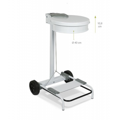 Carrello portasacco - 53 x 100 cm - metallo - bianco - Stilcasa - F570011 - DMwebShop