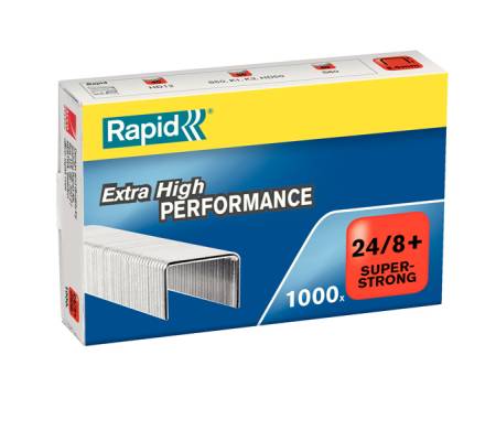 Punti Super Strong - 24/8+ - metallo - scatola da 1000 pezzi - conf. 5 pezzi - Rapid - 24858500 - 7313468585006 - DMwebShop