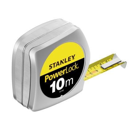 Flessometro PowerLock - 10 mt - metallo - Stanley - M33442 - 3253560334420 - DMwebShop
