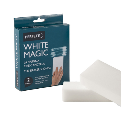 Spugna cancella macchie White Magic - 12 x 2,5 x 0,6 cm - conf. 2 pezzi - Perfetto - 0246E - 8000957024656 - DMwebShop