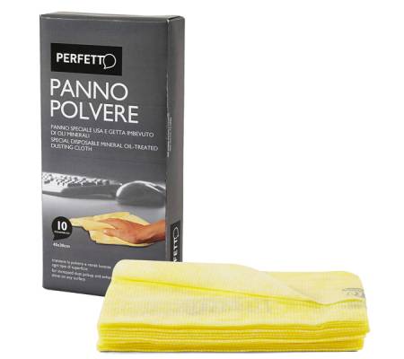 Panno Pulipolvere con oli minerali - 45 x 30 cm - giallo - conf. 10 pezzi - Perfetto - 0261D - 8000957026148 - DMwebShop