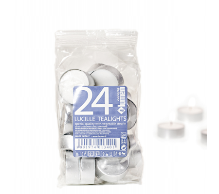 Candele Tealights - bianco - sacchetto da 24 pezzi - Lumen - X540235 - 8001974013401 - DMwebShop
