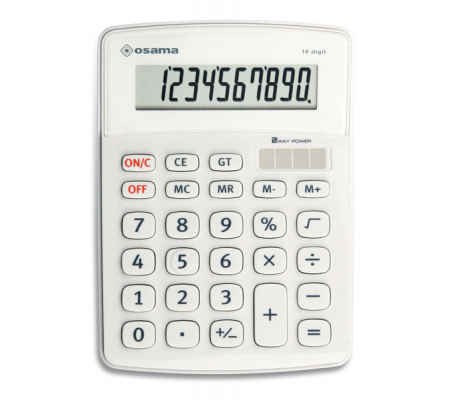 Calcolatrice da tavolo - OS 502 - 10 cifre - bianco - Osama - OS 502/10 BI - 8007404012761 - DMwebShop