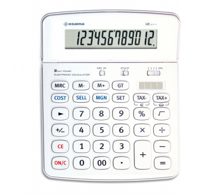 Calcolatrice da tavolo - OS 504 - 12 cifre - bianco - Osama - OS 504/12 BI - 8007404012792 - DMwebShop