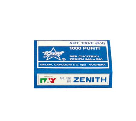 Punti per Cucitrice Zenith 130 E 6-4 Acciaio Naturale 1000 punti per scatola Zenith 0311301401 - 831