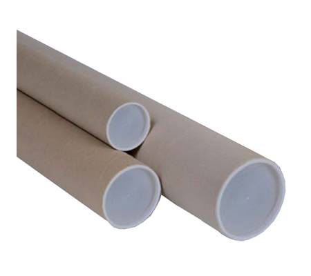 Tubo con doppio tappo trasparente diametro 10 cm H 70 cm cartone avana No Brand 127030 - 3294