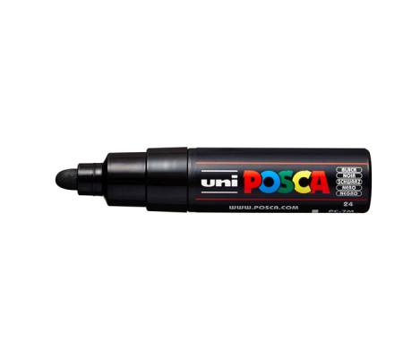 Marcatore a base d'acqua Uni Posca PC7M - punta tonda large - 4,5 - 5,5 mm - nero - Uni Mitsubishi - M PC7M N - 4902778228395 - DMwebShop - 1