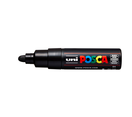 Marcatore a base d'acqua Uni Posca PC7M - punta tonda large - 4,5 - 5,5 mm - nero - Uni Mitsubishi - M PC7M N - 4902778228395 - DMwebShop - 1