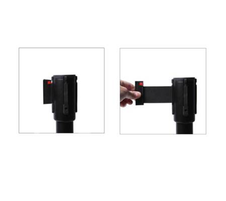Colonnina segnapercorso nero con nastro nero - 250 cm - conf. 2 pezzi - Studio T - BBEBLACK - 90723A - DMwebShop - 1
