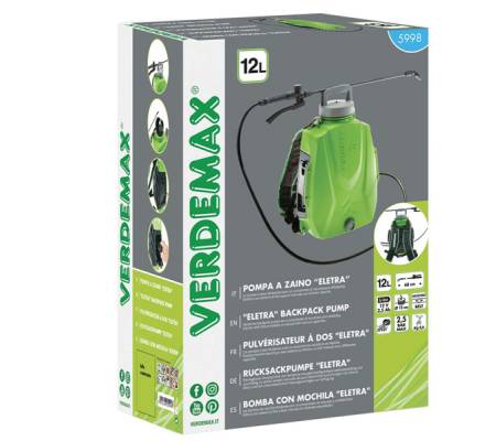 Pompa a zaino Futura - a batteria - 12 lt - Verdemax - 5998 - 8015358059985 - DMwebShop - 1