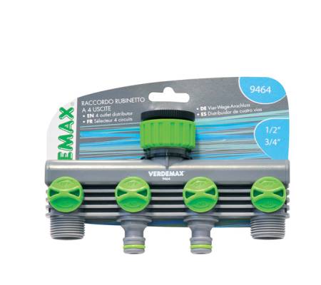 Raccordo rubinetto - 4 uscite - Verdemax - 9464 - 8015358094641 - DMwebShop - 1
