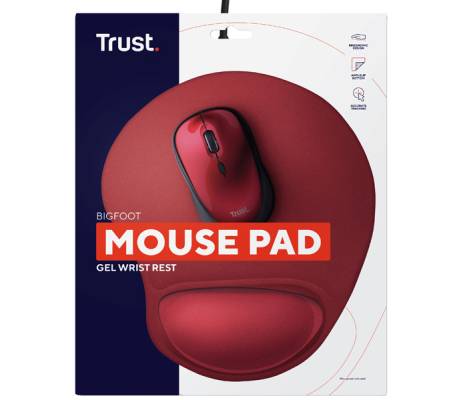 Tappetino mouse BigFoot - rosso - Trust - 20429 - 8713439204292 - DMwebShop - 2