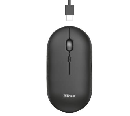 Mouse Puck - ultrasottile - wireless - ricaricabile - nero - Trust - 24059 - 8713439240597 - DMwebShop - 1