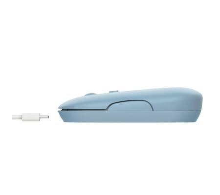 Mouse Puck - ultrasottile - wireless - ricaricabile - azzurro - Trust - 24126 - 8713439241266 - DMwebShop - 2