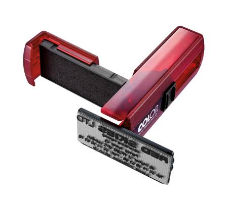 Timbro Pocket Stamp Plus 40 - autoinchiostrante - 23 x 59 mm - 6 righe - rosso rubino - Colop - PSP40R - 9004362508328 - DMwebShop - 1