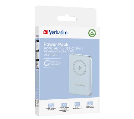 Power Bank Wireless Magnetico 10000 mAh - blu - Verbatim - 32247 - 23942322474 - DMwebShop - 2