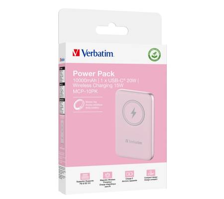 Power Bank Wireless Magnetico 10000 mAh - rosa - Verbatim - 32248 - 23942322481 - DMwebShop - 1