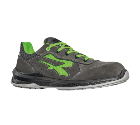 Calzatura di sicurezza Denver S1P - numero 47 - pelle scamosciata-mesh - nero-verde - U-power - RI21086-47 - 8033546441046 - DMwebShop